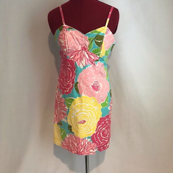 Lilly Pulitzer White Label Floral Mini Dress Woman's Size 6 - Picture 1 of 12